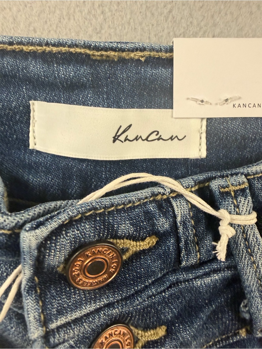 KanCan Medium Wash High-Rise Flare Jeans with Distressed Knees - Picture 6 of 11